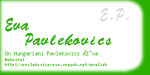 eva pavlekovics business card
